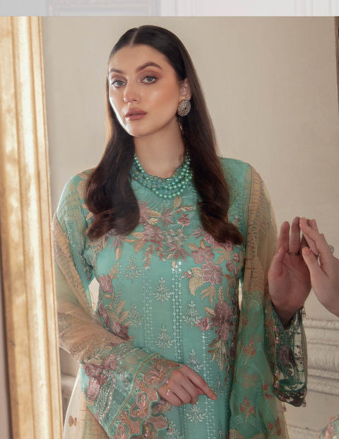 Chevron By Ramsha Embroidered Chiffon Suits Unstitched-A-511