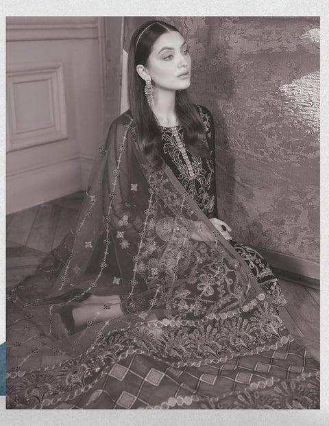 Chevron By Ramsha Embroidered Chiffon Suits Unstitched-A-501