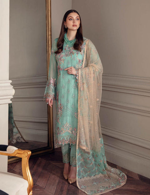 Chevron By Ramsha Embroidered Chiffon Suits Unstitched-A-511